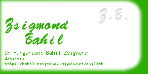 zsigmond bahil business card